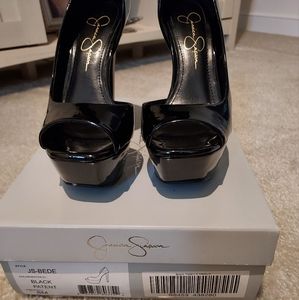 Jessica Simpson platform black stillitos size 6 heels